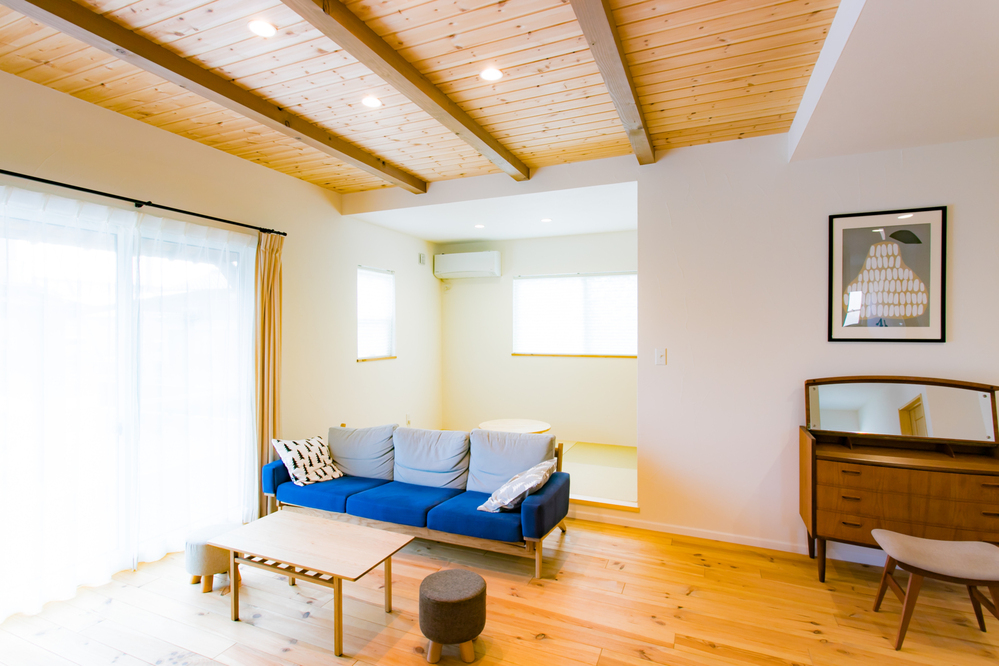 ブルーを基調とした平屋のお家