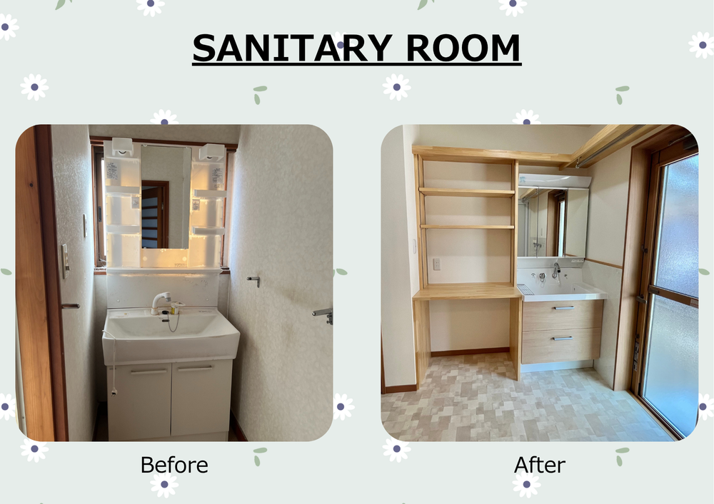 洗面脱衣所の前後 