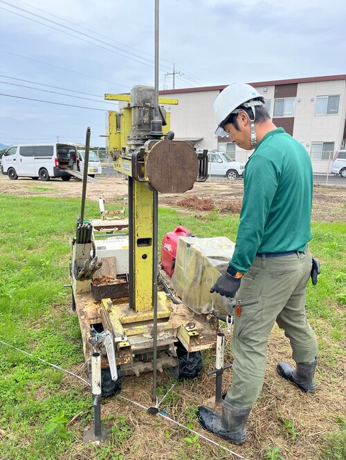 井原建設　「地盤調査を実施しました」