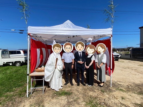 井原建設「新築現場で地鎮祭を執り行いました！」