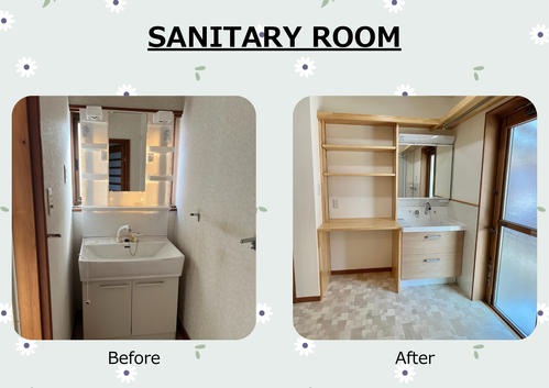 洗面脱衣所の前後 