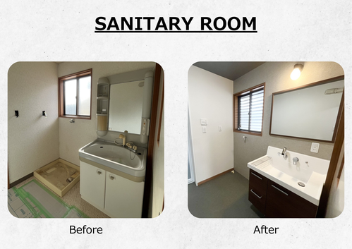 洗面脱衣所の前後